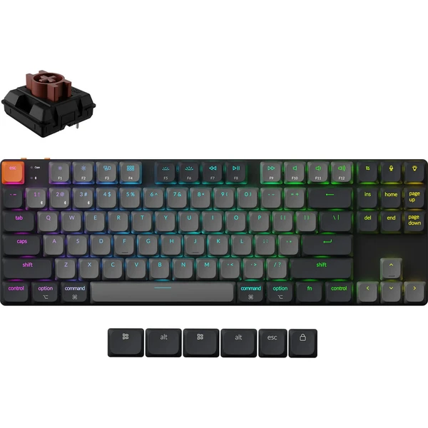 Keychron K1 V6 Keychron Low Profile Brown bezdrôtová herná klávesnica (US) čierna - Klávesnice - Hlavný obrázok