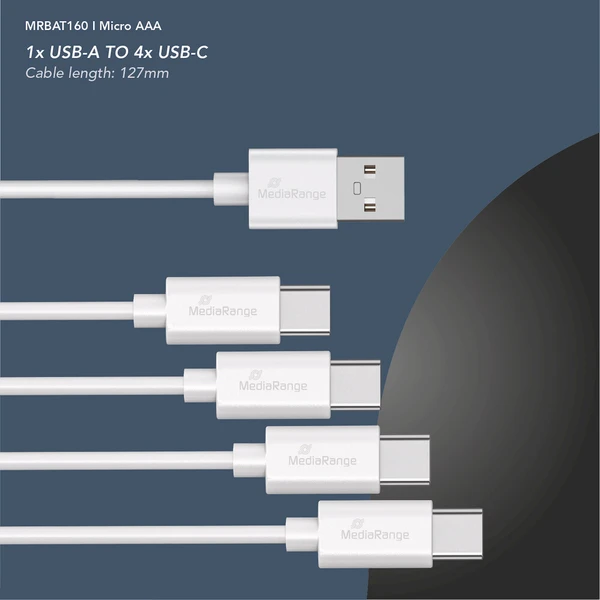 MediaRange dobíjateľné USB-C Li-Ion batérie Micro AAA 1,5V 500 mAh 4ks - Batérie - Obrázok d_8bd254164de4476aaca5452b2f864412