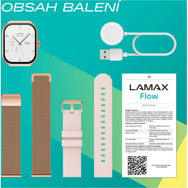 LAMAX Flow AMOLED chytré hodinky zlatoružové - Inteligentné hodinky - Obrázok d_8c1be6e5138d479f9ca91cd05d2f8997
