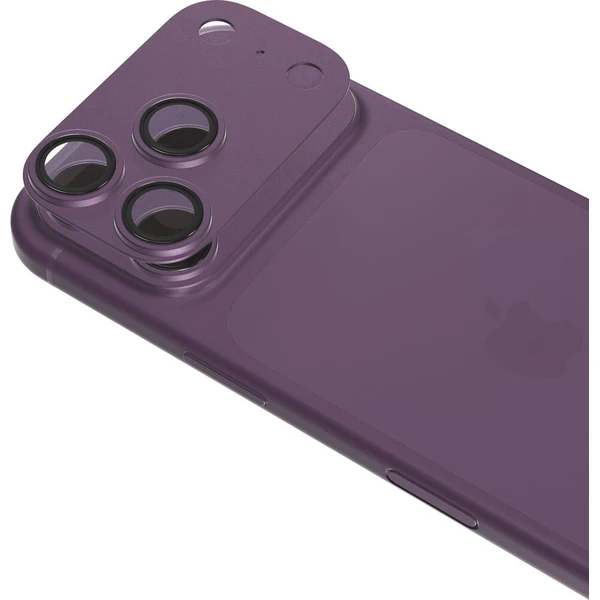 iWant Aluminium AntiReflective Lens & Island hliníkový rámeček pro iPhone 18 Pro Max tmavě fialový - Ochranné fólie a sklo - Hlavný obrázok