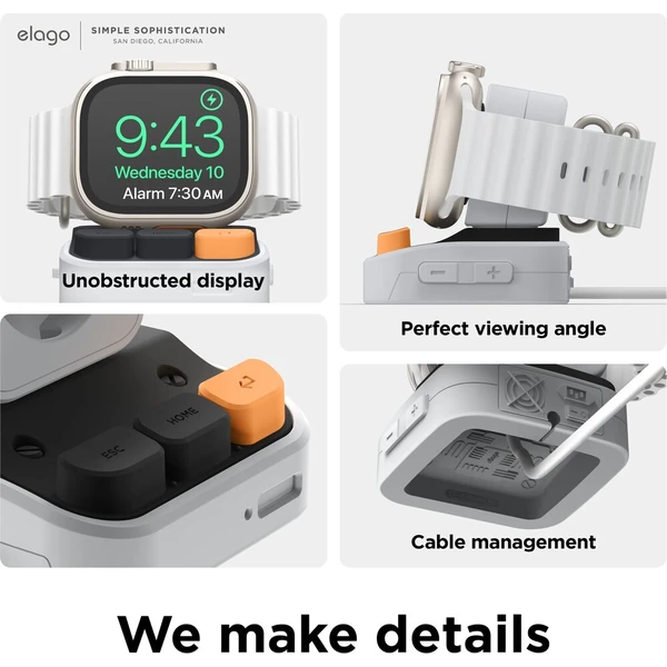 ELAGO W9 stojan pre Apple Watch/Galaxy Watch svetlo šedý - Stojany - Obrázok d_8d52e8258daf42cab5cf6270f7d177d6