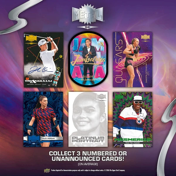 Sběratelské karty 2026 Upper Deck Metal Universe SE (Multi-Sport) Blaster Box - Zberateľské karty a nálepky - Obrázok d_8ff1f05fabab4b49b76780eb2e891535