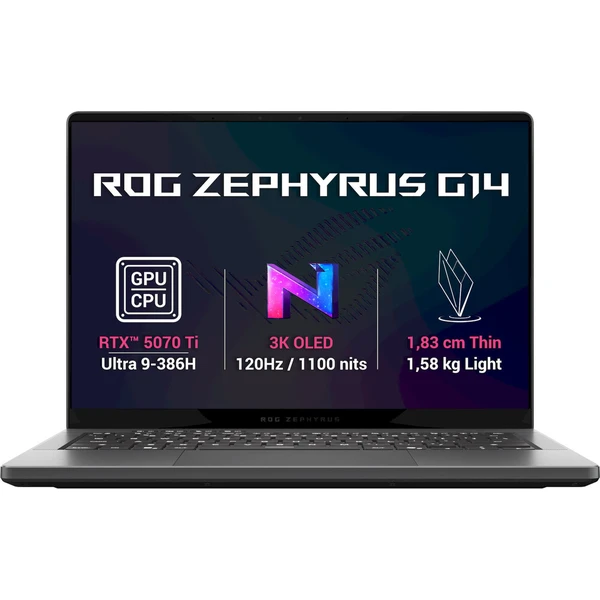 ASUS ROG Zephyrus G14 (GU405AR-SY030WZ) RTX 5070 Ti sivý - Notebooky - Hlavný obrázok