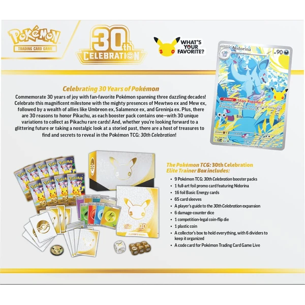 Pokémon TCG: 30th Celebration Elite Trainer Box - Pokémon karty - Obrázok d_92c2bf5bc9b7489b95920667d238f793