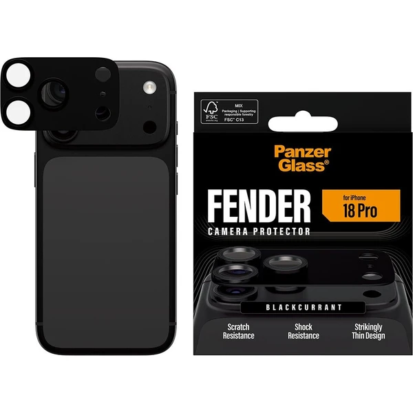 PanzerGlass FENDER hliníková ochrana fotoaparátu iPhone 18 Pro Black - Ochranné fólie a sklo - Obrázok d_92cf5234221e4a1585b74b17292956c3