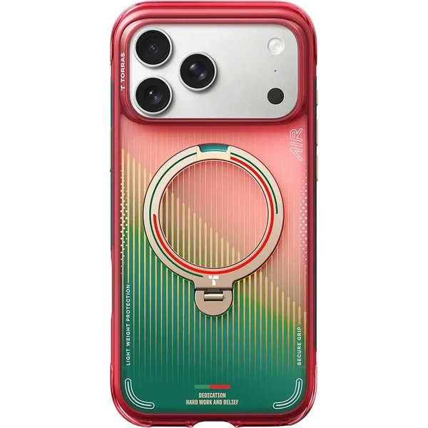 Torras Ostand Q3 Air World Cup Limited MagSafe kryt iPhone 17 Pro Max red & green - Puzdra - Obrázok d_92f5fa331aea4f5ab96cbc9935d57322