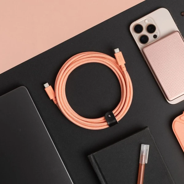 Native Union Belt Cable XL USB-C/USB-C kábel 3m, 100W meruňkový - Káble a redukcie - Obrázok d_937b99ff92554fef848e16f8f7c6fee1