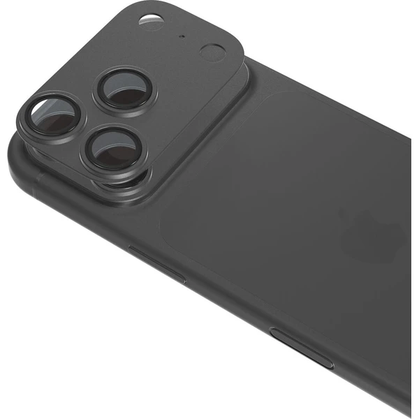 iWant Aluminium AntiReflective Lens & Island hliníkový rámeček pro iPhone 18 Pro Max černý - Ochranné fólie a sklo - Hlavný obrázok