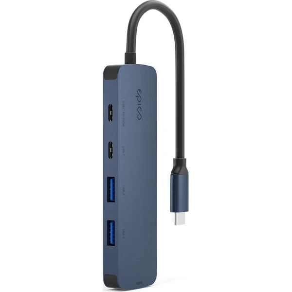 Epico UltraHub 5in1 Slim Alu USB-C Hub EH15 | 100W USB-C PD | 2× USB-A, 2× USB-C, 1× HDMI | Sladené - USB huby - Obrázok d_960f697ada11480fbb0b66151d1438d1