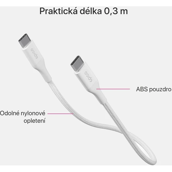 iWant od Epico opletený PD kábel 0,3m USB-C/USB-C biely - Káble a redukcie - Obrázok d_97563f6ee63c41319a0917b3e5dedc7a