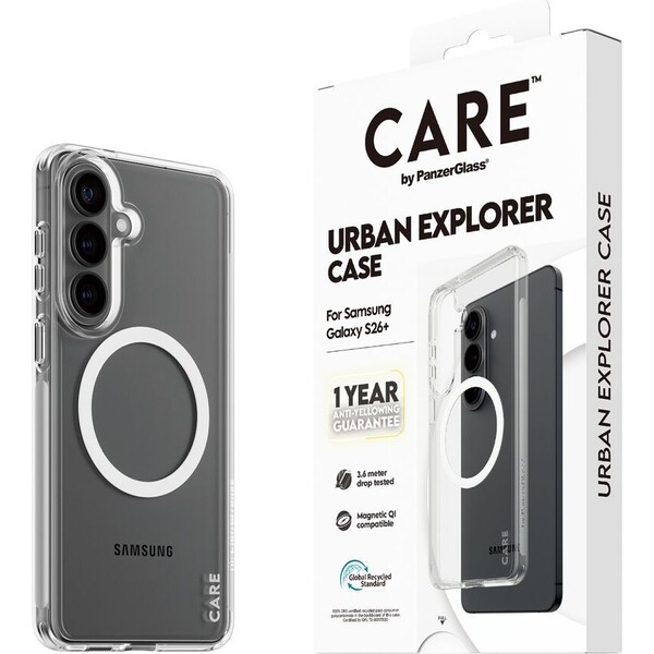 E-shop PanzerGlass® CARE Urban Qi kryt Samsung Galaxy S26+ priehľadný/biely
