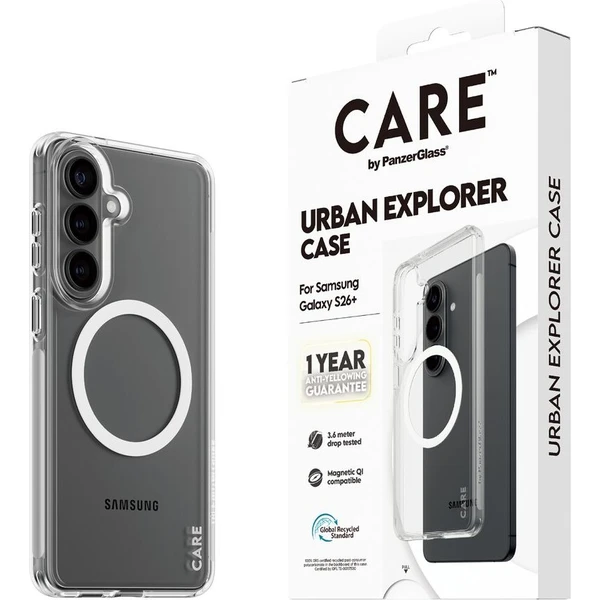 PanzerGlass® CARE Urban Qi kryt Samsung Galaxy S26+ priehľadný/biely - Puzdra - Hlavný obrázok