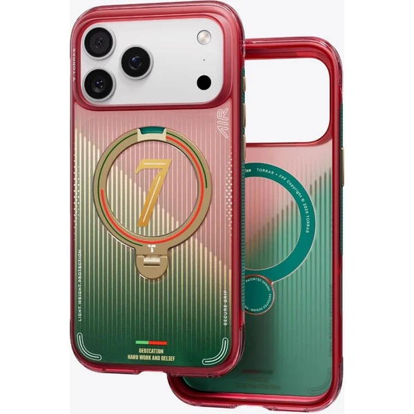 Torras Ostand Q3 Air World Cup Limited MagSafe kryt iPhone 17 Pro red & green - Puzdra - Obrázok d_98f60f44338649b1b2ae001916fbb27b