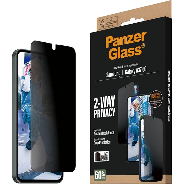 PanzerGlass® Privacy sklo s inštalačným rámčekom Samsung Galaxy A37 - Ochranné fólie a sklo - Hlavný obrázok