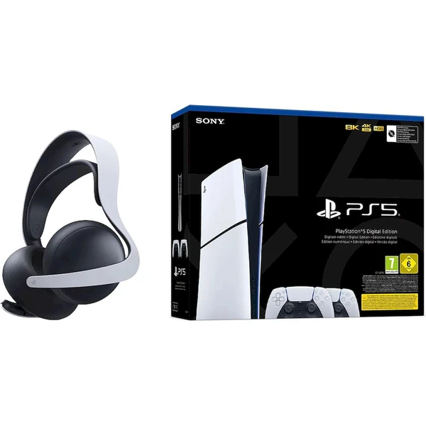 PlayStation 5 Slim Digital Edition 825GB + DualSense biely + PlayStation PULSE Elite - Konzoly - Hlavný obrázok