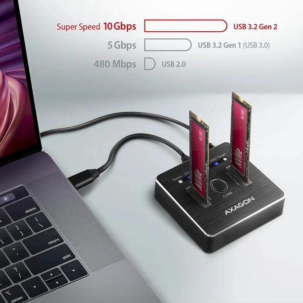 AXAGON Dokovacia stanica pre 2x M.2 NVMe - USB-C 3.2 Gen 2 - Externé boxy - Obrázok d_9c8c132c294f419ba34a3efe6d0314e2