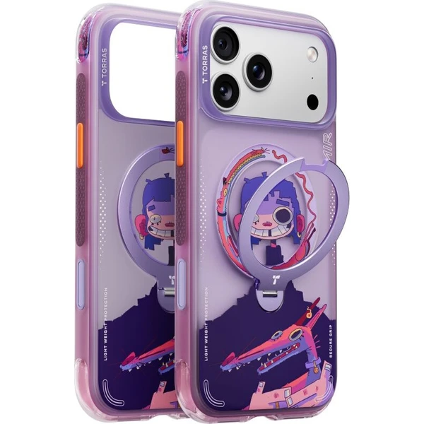 Torras Ostand Q3 Air Gawx Limited MagSafe kryt iPhone 17 Pro Neon night muse - Puzdra - Hlavný obrázok
