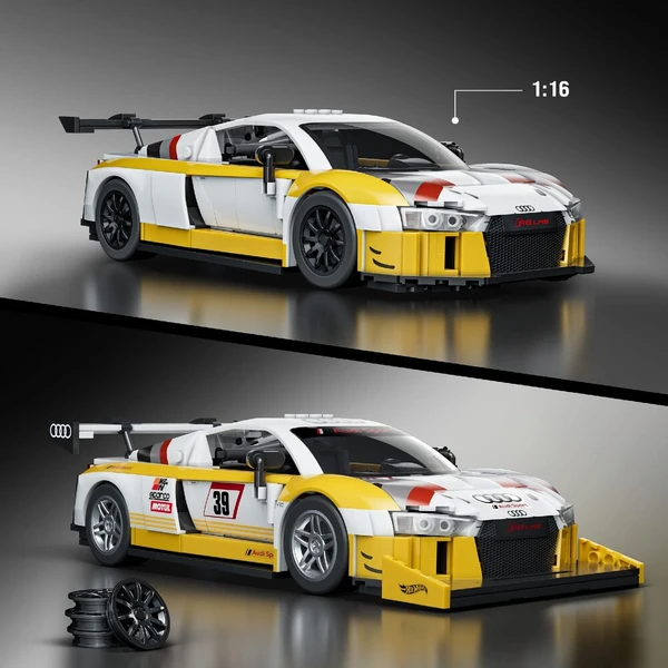 Mattel Brick Shop zostaviteľný model Hot Wheels - 15 Audi R8 LMS (Elite series) - Stavebnica - Obrázok d_9e901c891c504c709bf36b9b3039613d