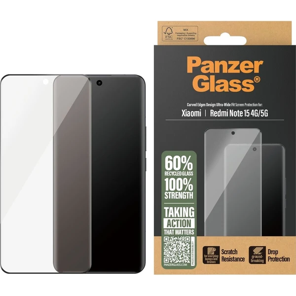 PanzerGlass® Ultra-Wide Fit sklo Xiaomi Redmi Note 15 5G/4G - Ochranné fólie a sklo - Hlavný obrázok