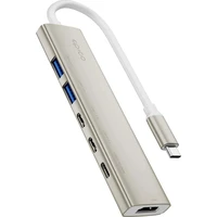 Epico UltraHub 6in1 Slim Alu USB-C Hub EH20 | 100W USB-C PD, 2× USB-A, 3× USB-C, HDMI | hviezdne bie - USB huby