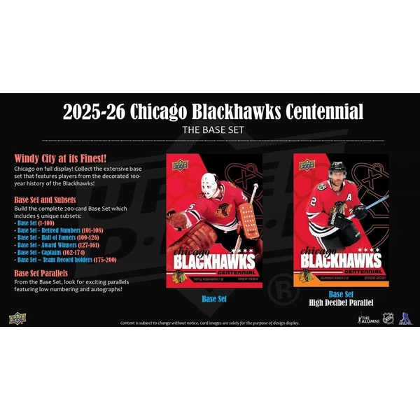 Hokejové karty 2025-26 Upper Deck Chicago Blackhawks Centennial Hobby Box - Hokejové karty - Obrázok d_a0050fb13c9c47298cfce3591e8141e3