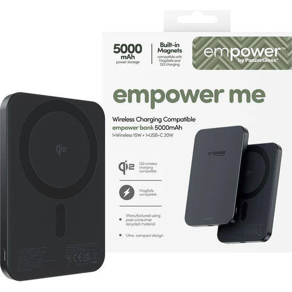 PanzerGlass® empower bezdrôtová Qi2 powerbanka 5000 mAh, MagSafe, čierna - Powerbanky - Obrázok d_a25c143a51ba42f2a65b59c9917c7829