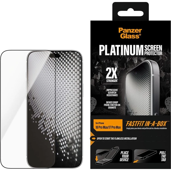 PanzerGlass Platinum sklo Apple iPhone 18 Pro Max/17 Pro Max s bezprašným instalačním boxem - Ochranné fólie a sklo - Obrázok d_a27ad836b9254615a0c4d7be716966e5