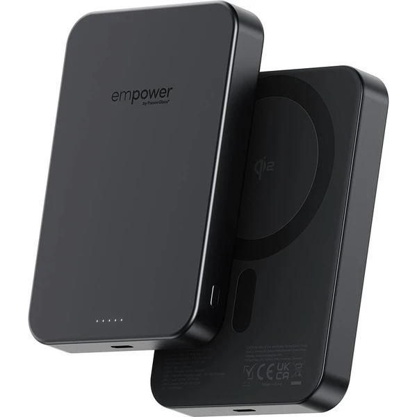 PanzerGlass® empower bezdrôtová Qi2 powerbanka 10000 mAh, MagSafe, čierna - Powerbanky - Hlavný obrázok