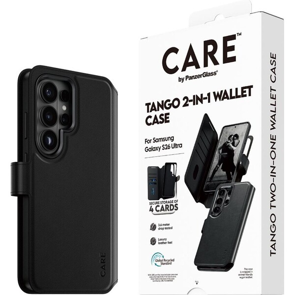 E-shop PanzerGlass® CARE Tango Qi 2v1 Peňaženka Qi puzdro Samsung Galaxy S26 Ultra čierne