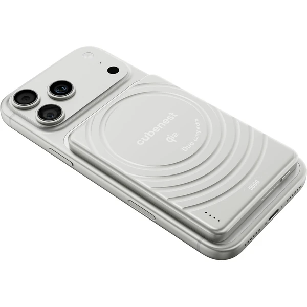 CubeNest SQ1B3D SlimDual Qi2/MagSafe powerbanka (5000 mAh) strieborná - Powerbanky - Hlavný obrázok