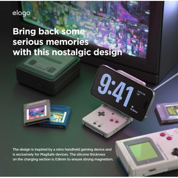 ELAGO Retro W5 Magsafe iPhone stojanček biely - Držiaky - Obrázok d_a59da556b49a434eb18cf235436fdd02