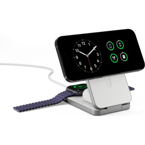 Epico UltraBase 4v1 Qi2/MagSafe powerbanka & bezdrátová nabíječka 8000mAh bílá - Powerbanky - Hlavný obrázok