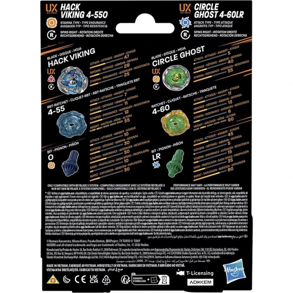 Beyblade X Circle Ghost 4-60LR UX & Hack Viking 4-55O UX Dual Pack Set - Hračky - Obrázok d_a65224aab5f14c64b518b8eb3374a312