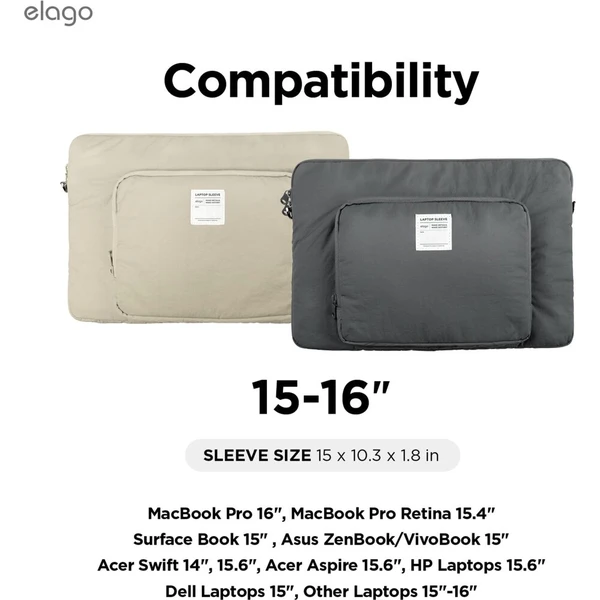 ELAGO PC Sleeve puzdro pre MacBook 15"-16'' svetlosivé - Puzdra - Obrázok d_a68d7f6dd2e54b5b9d6b2046ec8e09e0