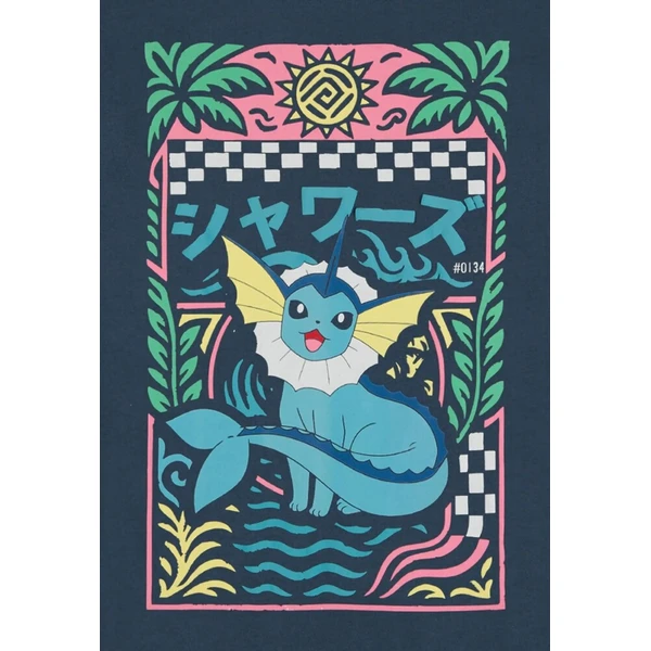 Tričko Pokémon - Navy Vaporeon (Loose Fit) M - Tričká - Obrázok d_a6a93b55c7f04bc581eff3af5b43cba3