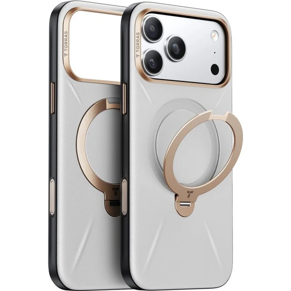 Torras Ostand Q3 VegSkin MagSafe kryt iPhone 17 Pro Max pearl gray - Puzdra - Hlavný obrázok
