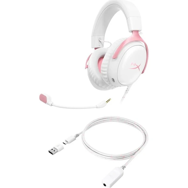HyperX Cloud III herní headset bílý/růžový - Slúchadlá - Obrázok d_a788d05e8ebb4c959c80a0561f80380f