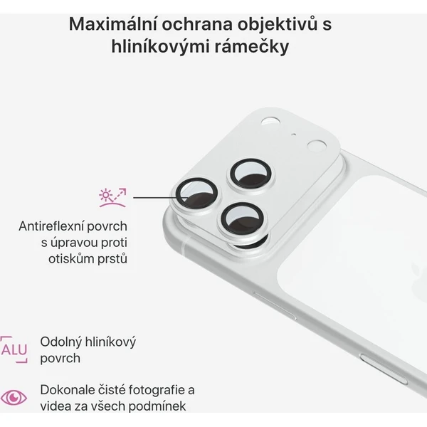 iWant Aluminium AntiReflective Lens & Island hliníkový rámeček pro iPhone 18 Pro Max stříbrný - Ochranné fólie a sklo - Obrázok d_a7de574910c64c639ac995944337e68b