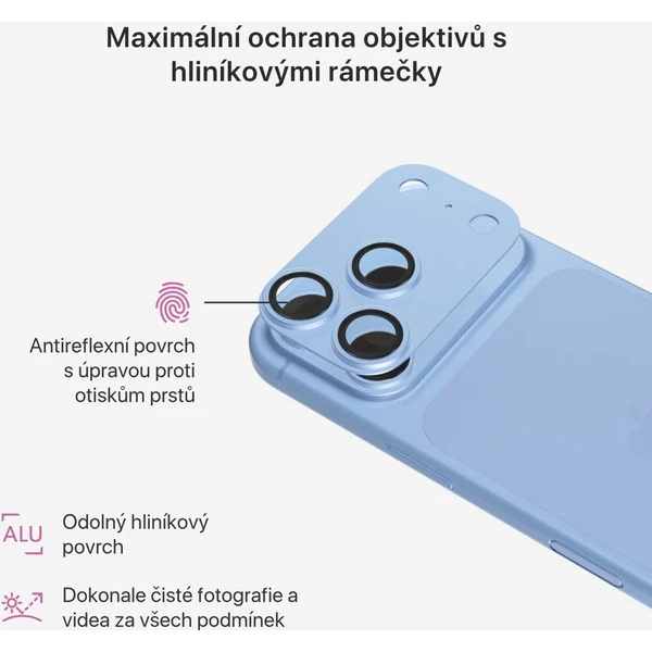 iWant Aluminium AntiReflective Lens & Island hliníkový rámeček pro iPhone 18 Pro Max světle modrý - Ochranné fólie a sklo - Obrázok d_a80b168898014009afbfa61670acc1c6