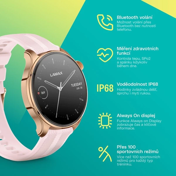 LAMAX Prism AMOLED inteligentné hodinky zlatoružové - Inteligentné hodinky - Obrázok d_a9ce4afa72664302adfb0344de971010