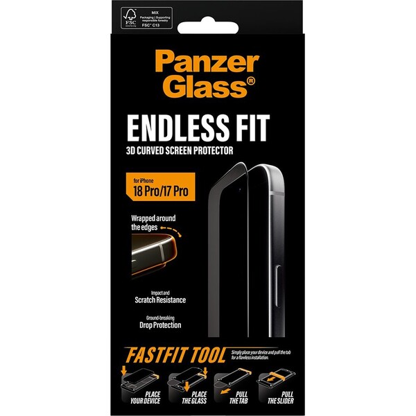 PanzerGlass 3D Endless sklo Apple iPhone 18 Pro/17 Pro s bezprašným instalačním rámečkem - Ochranné fólie a sklo - Obrázok d_aa522a2251e6415cb9c4f7e8f52207c9