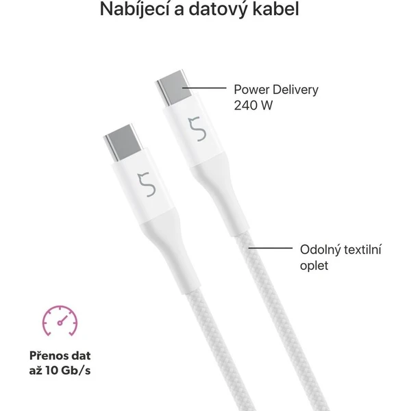 iWant UltraLink USB-C na USB-C 240W 2m kábel biely - Káble a redukcie - Obrázok d_ad5e36698ce04a579a3bd26d4c00393d