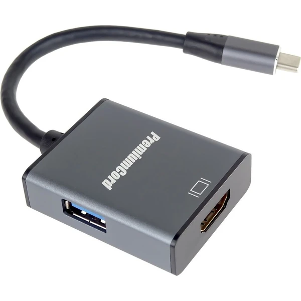 PremiumCord USB-C -> HDMI/USB-A redukcia 4K sivá - Káble a redukcie - Hlavný obrázok