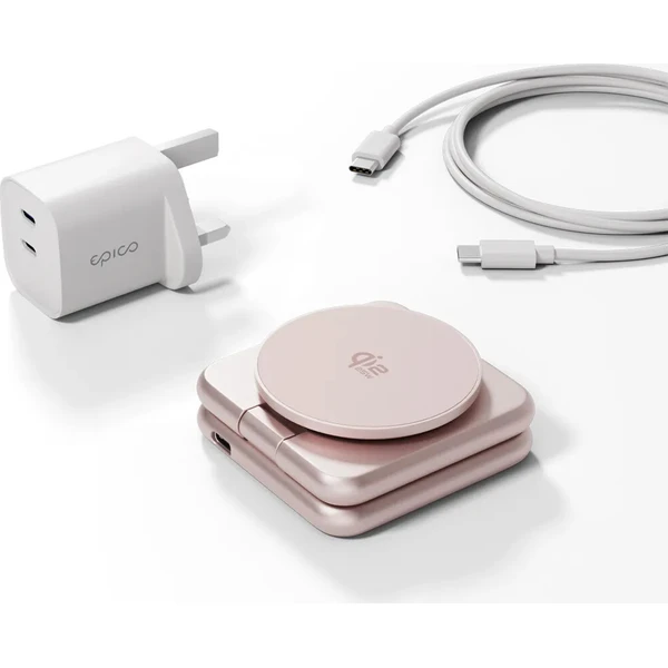 Epico UltraBase Qi2 MagSafe 25W 3v1 Fold kovový Mag+ bezdrátový nabíjecí stojánek růžový - Nabíjačky - Obrázok d_addd44c8a02c47858146d3e78bba3c6e