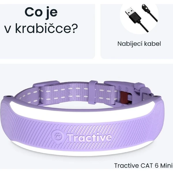 Tractive CAT 6 Mini inteligentný GPS lokátor pre mačky levanduľový - GPS Moduly  - Obrázok d_ae72ccb5f2c24fe59100be61b9cf0e73