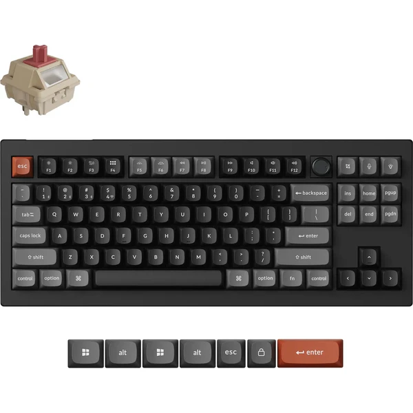 Keychron V3 Ultra 8K Keychron Silk POM Red bezdrôtová herná klávesnica (US) čierna - Klávesnice - Hlavný obrázok