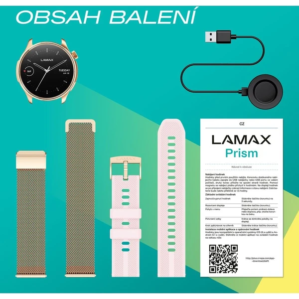 LAMAX Prism AMOLED inteligentné hodinky zlatoružové - Inteligentné hodinky - Obrázok d_b07426c31bfd4185a6840931567464ff
