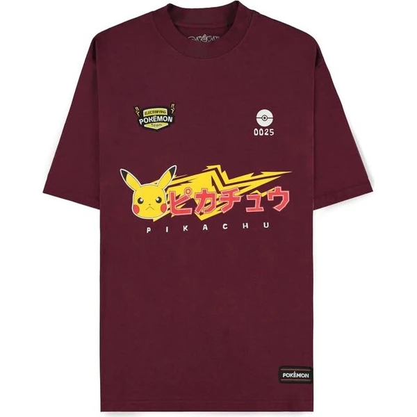 Tričko Pokémon - Pikachu Wine Red (Loose Fit) 2XL - Tričká - Hlavný obrázok
