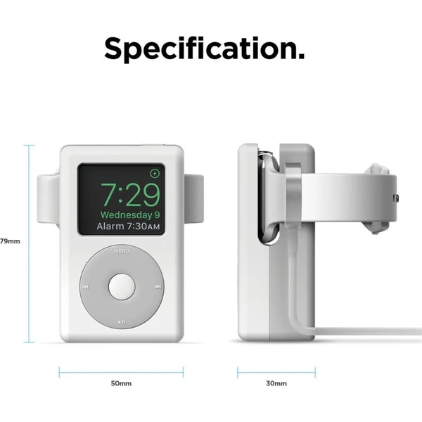 ELAGO W6 Retro iPod stojan pre Apple Watch biely/sivý - Stojany - Obrázok d_b1d865d5e27741b29036739a625284b0