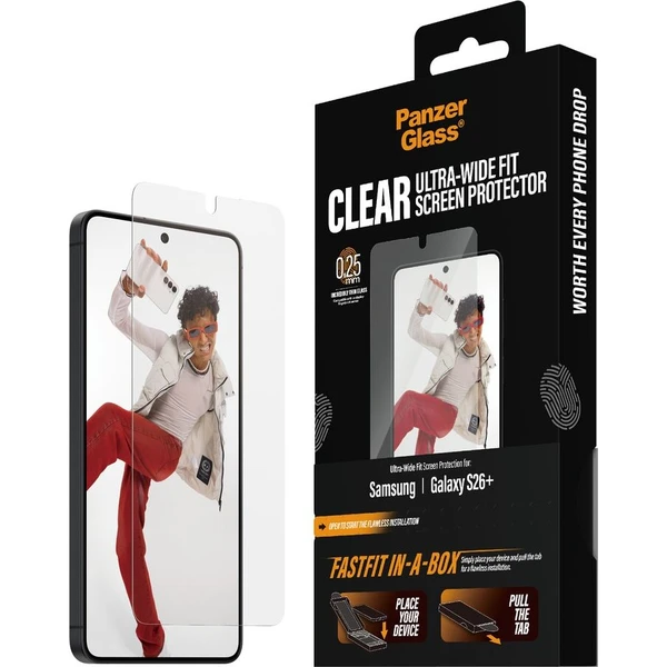 PanzerGlass® Ultra-Wide Fit sklo s bezprašným aplikačným boxom Samsung Galaxy S26+ - Ochranné fólie a sklo - Hlavný obrázok